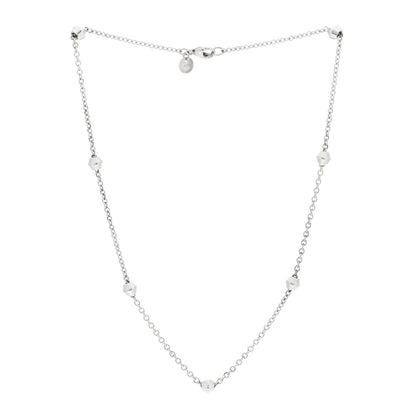 Tiffany Sterling Silver Barrel Bead Station Chain Necklace 3 of 5