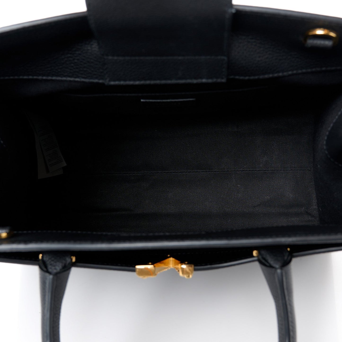Grained Calfskin Large Virtus Top Handle Shoulder Bag Black