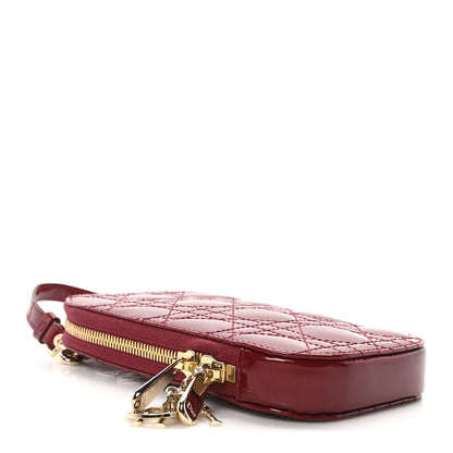 Christian Dior Patent Cannage Lady Dior Phone Holder Red 4 of 9