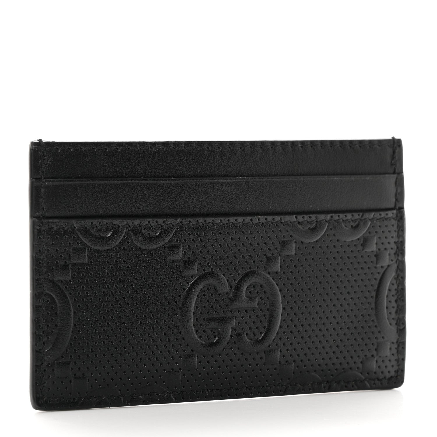 Gucci Calfskin GG Tennis Embossed Card Holder Black 3 of 7