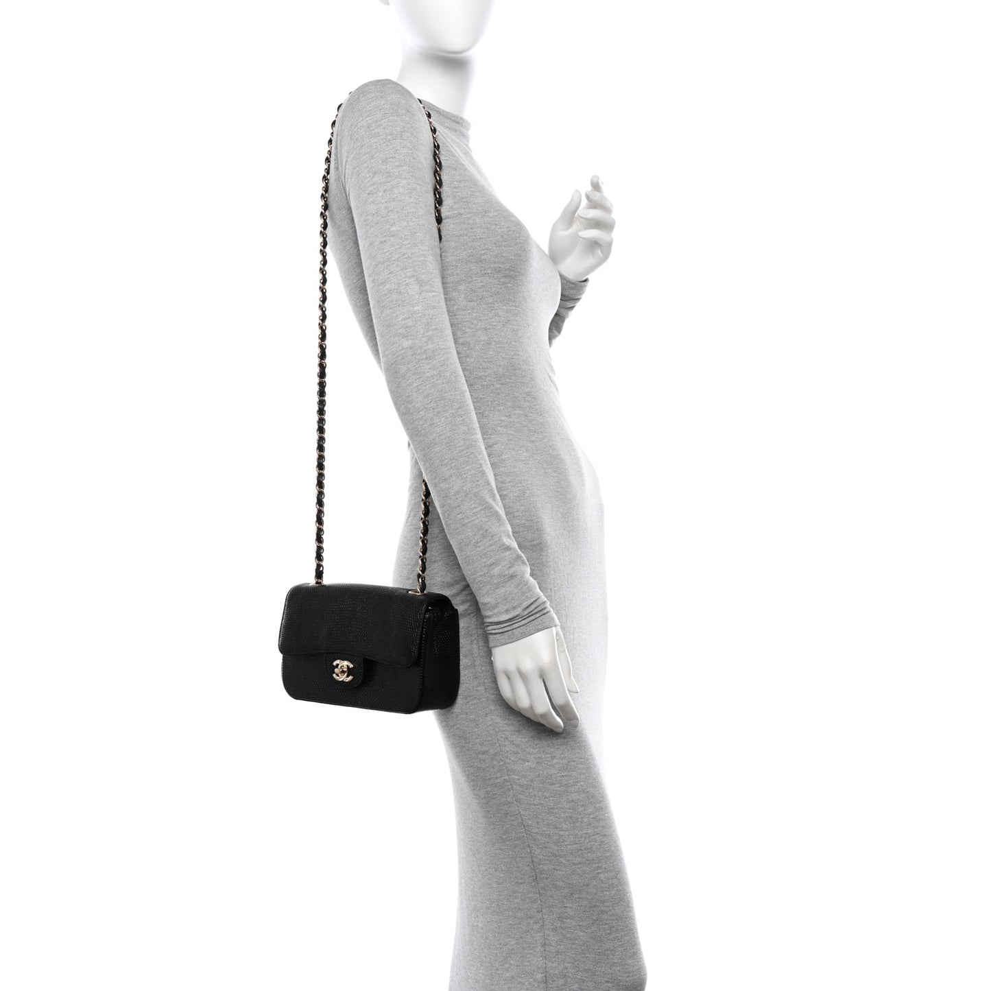 Lizard Mini Rectangular Flap Black