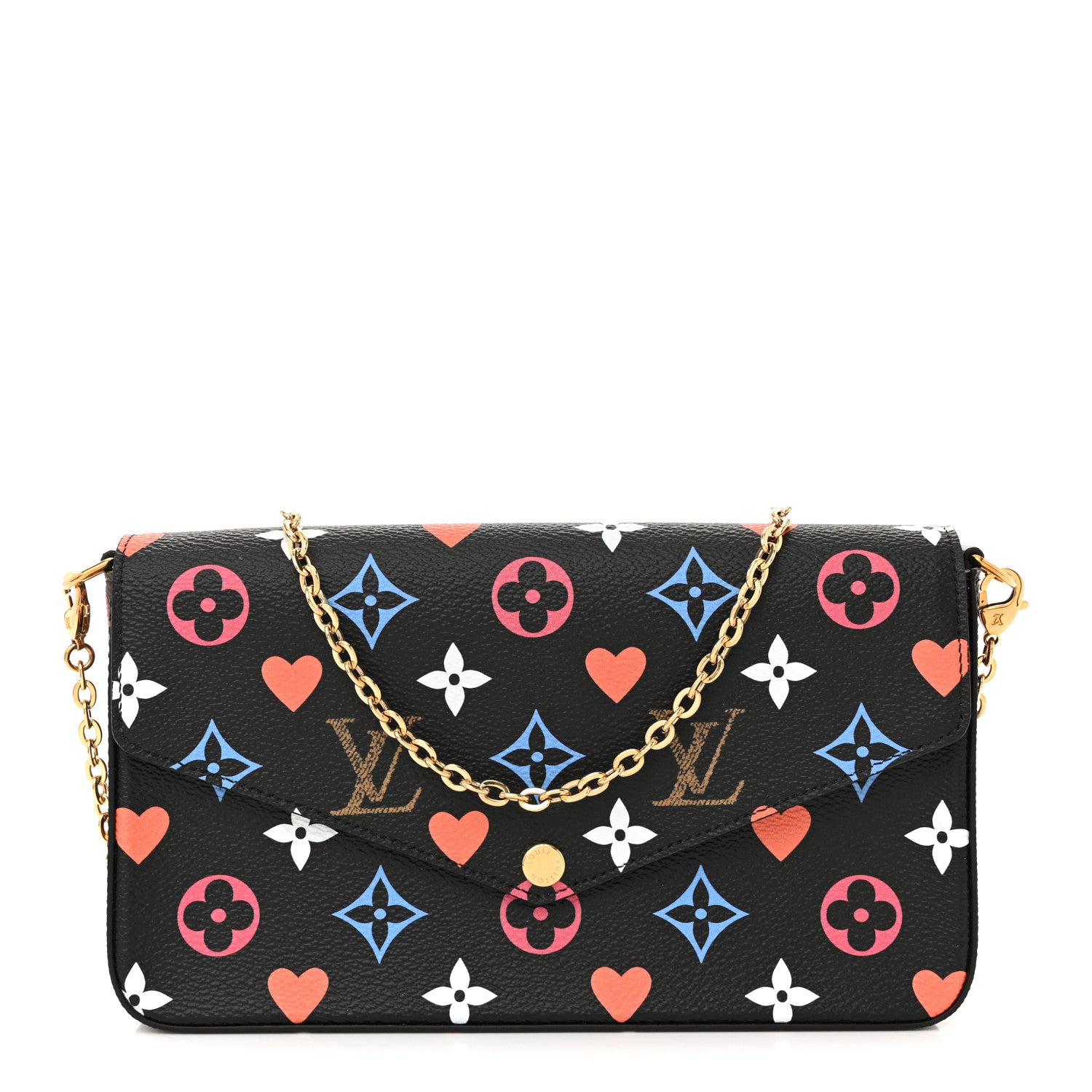 Louis Vuitton Game On Felicie Chain Wallet Black 1 of 11