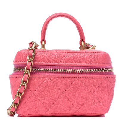 Chanel Caviar Quilted Mini Top Handle Vanity With Chain Pink 1 of 4
