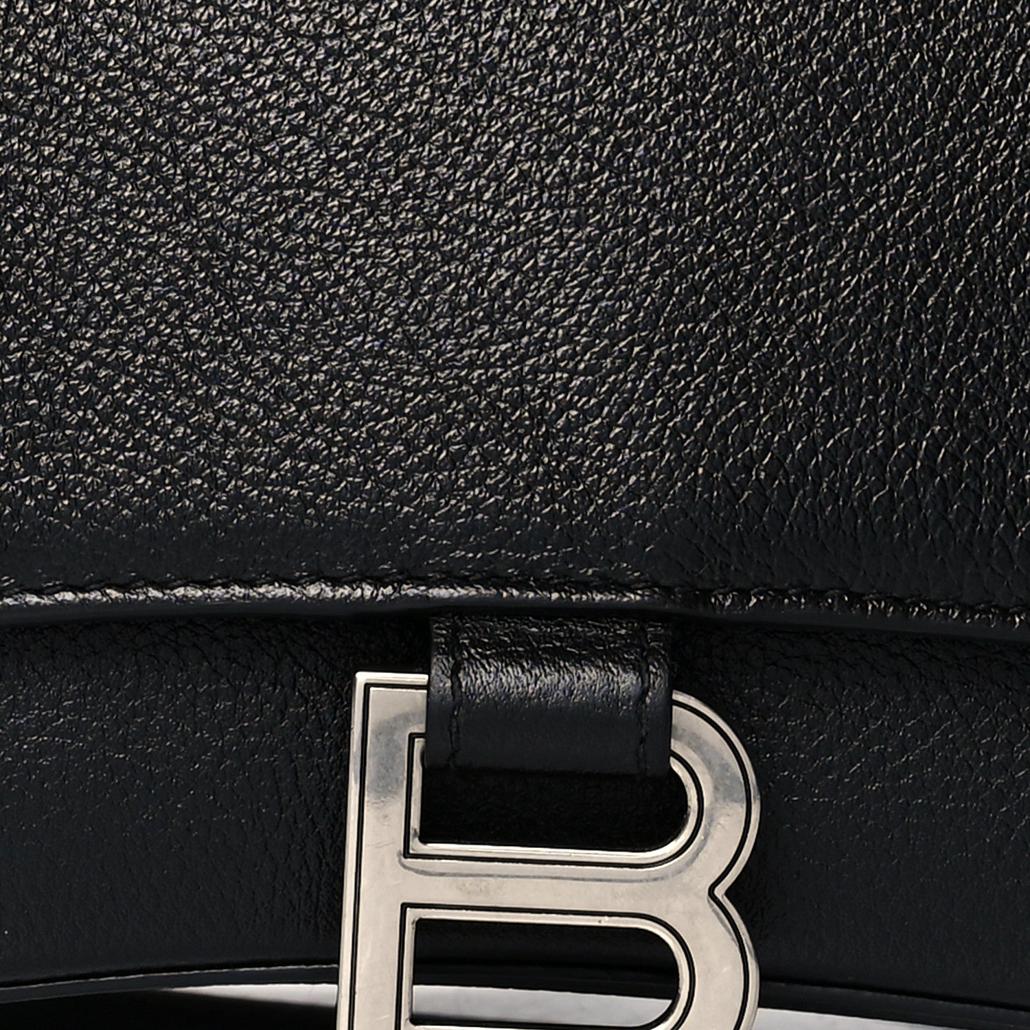 Balenciaga Grained Calfskin Small Hourglass Top Handle Bag Black 7 of 10