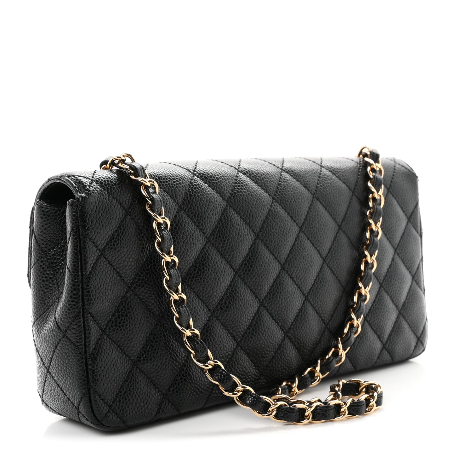 Caviar Quilted East West Flap Black Black
