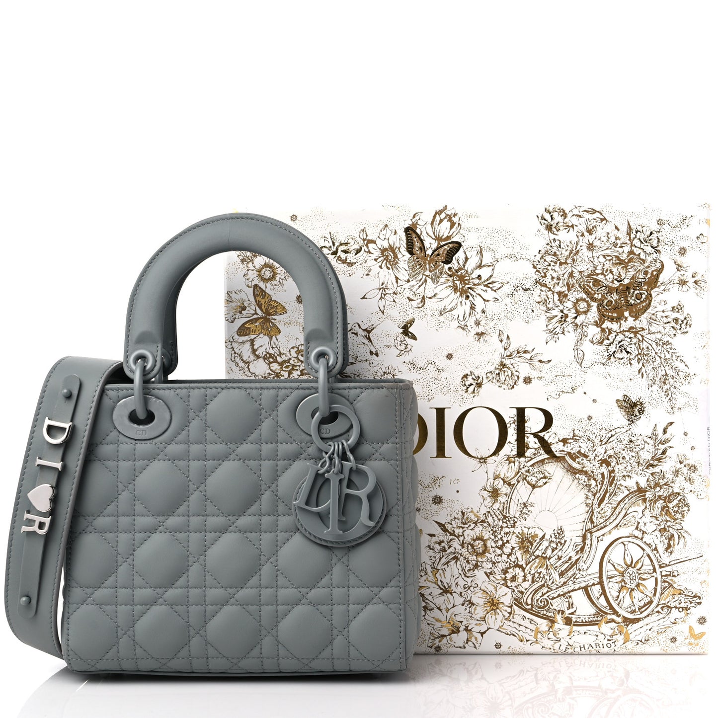 Ultra Matte Calfskin Cannage Small My ABCDior Lady Dior Gray
