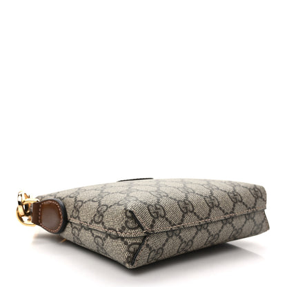 Gucci GG Supreme Monogram Azalea Calfskin Small Retro Interlocking G Wristlet Messenger Bag Beige Ebony Brown Sugar 4 of 8