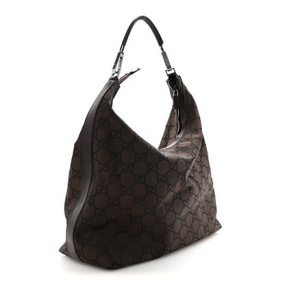 Gucci Nylon Monogram Hobo Dark Brown 2 of 9