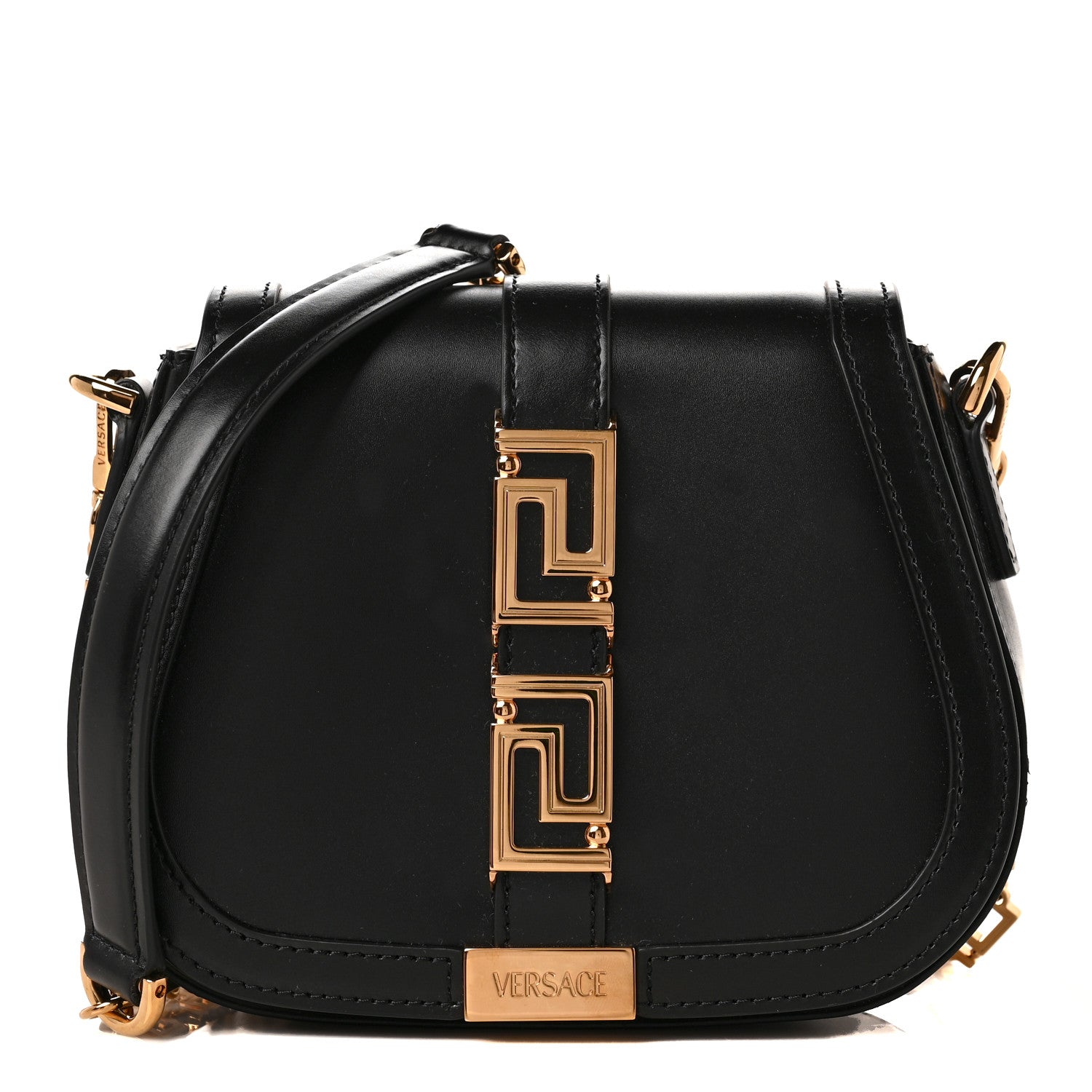 Versace Calfskin Small Greca Goddess Shoulder Bag Black 1 of 8