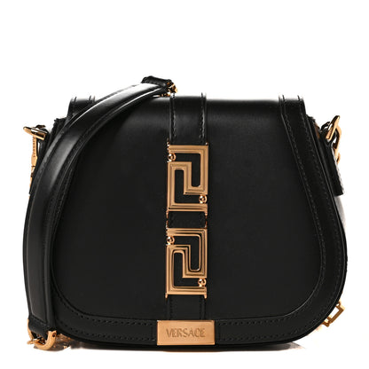 Versace Calfskin Small Greca Goddess Shoulder Bag Black 1 of 8