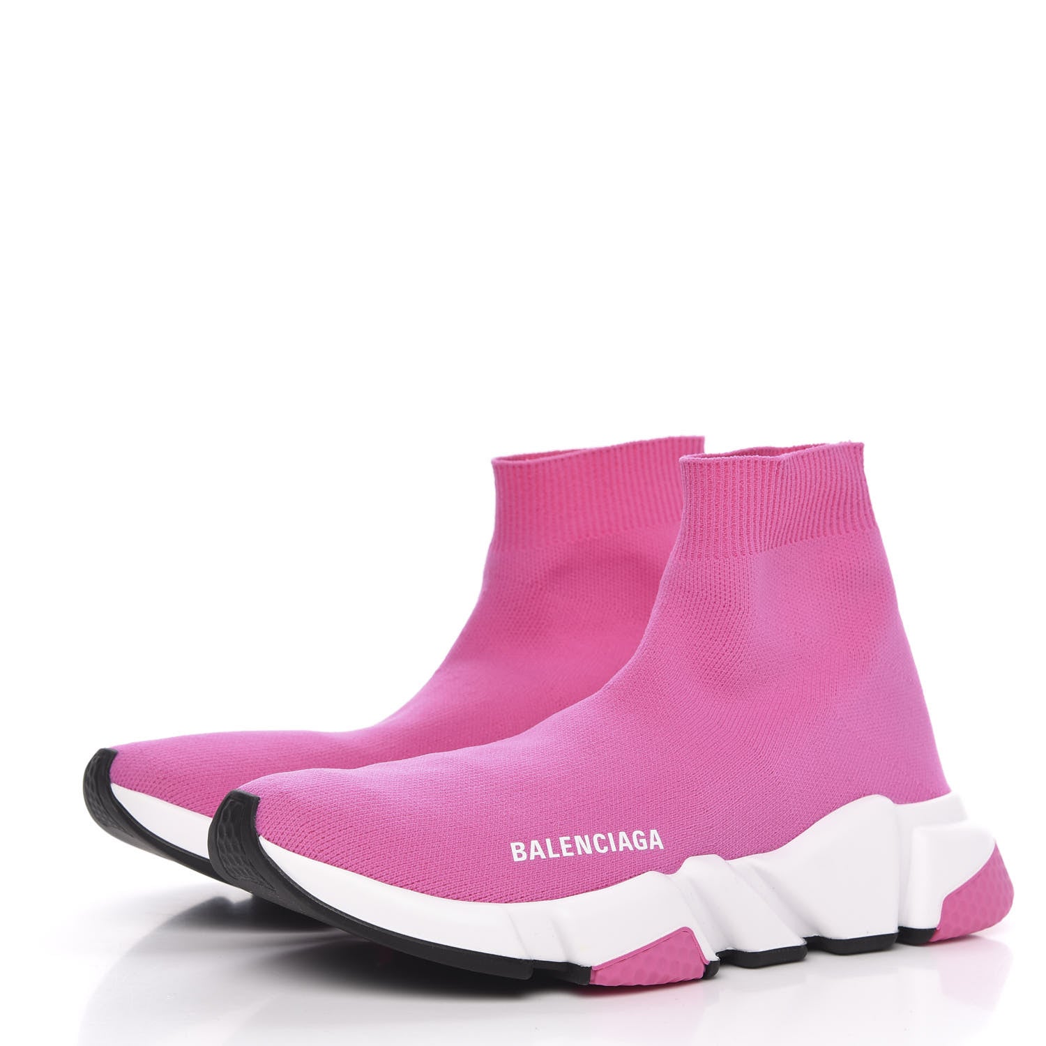 Balenciaga Neoprene Knit Tri-Color Sole Womens Speed Sneakers 38 Pink White Black 3 of 8