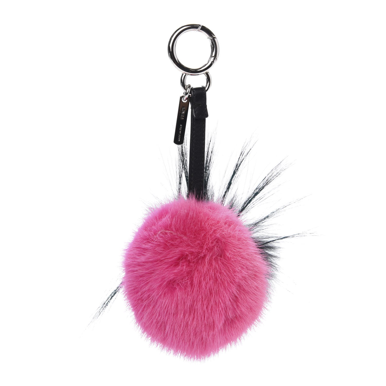 Fendi Mink Fox Fur QuTweet Coucou Bag Bug Charm Pink 2 of 4