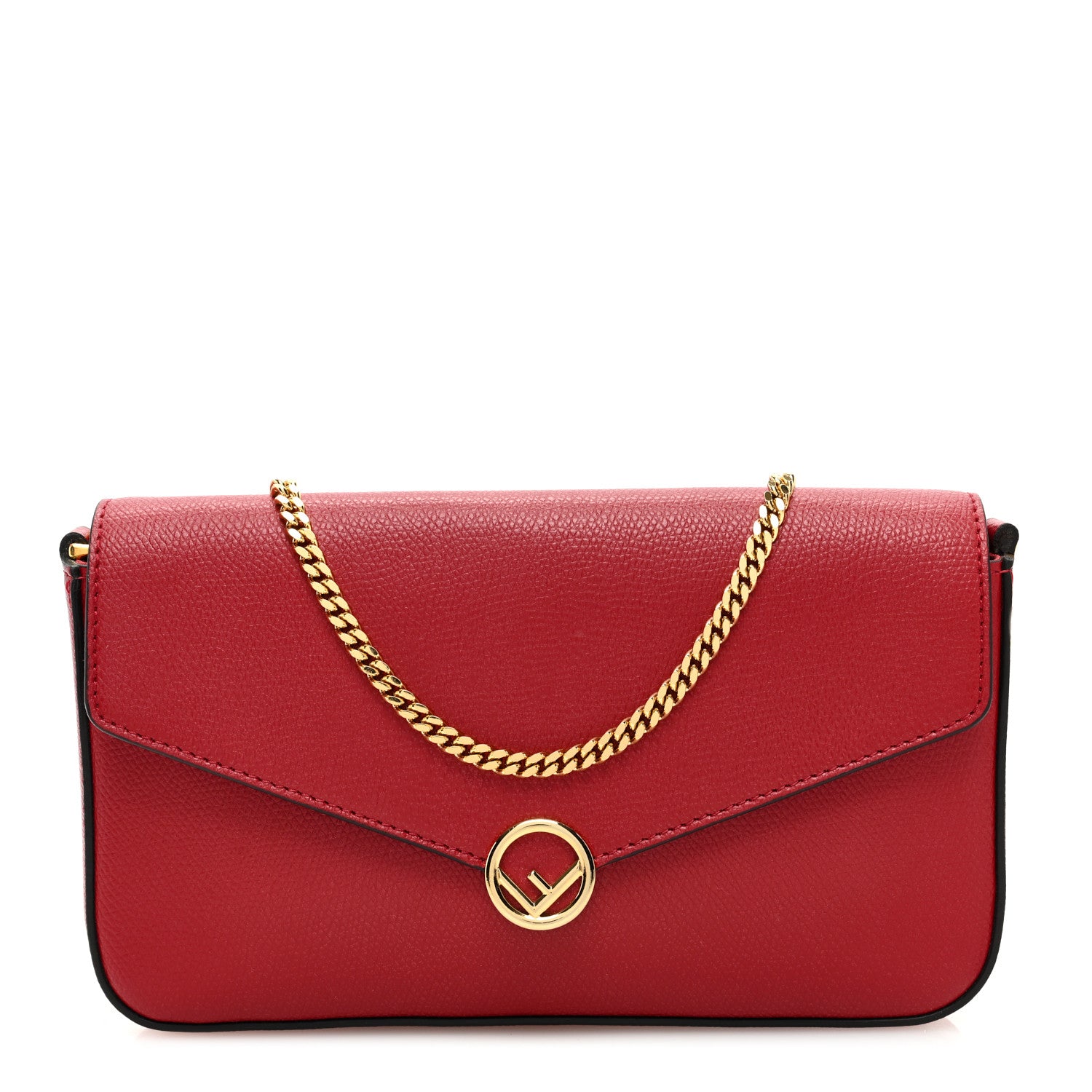 Fendi Vitello Cruise F is Fendi Envelope Wallet on Chain with Pouches Fragola 1 of 11