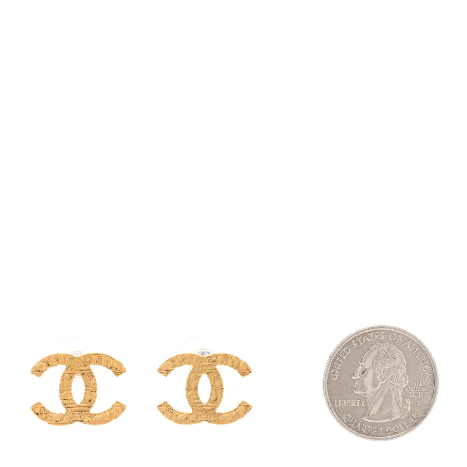 Chanel Metal CC Earrings Gold 2 of 5