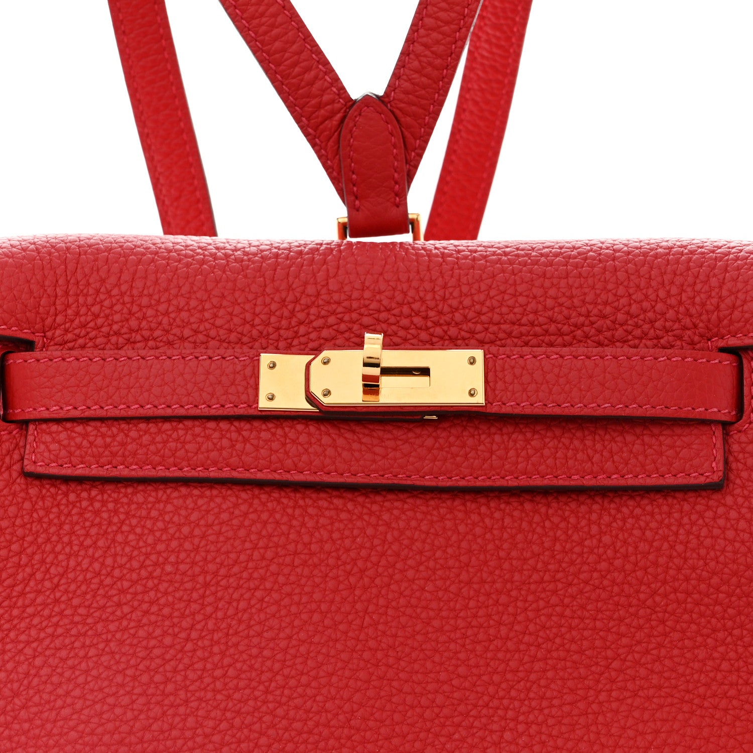 Hermes Taurillon Clemence Kelly Ado Backpack Rouge Casaque 8 of 10