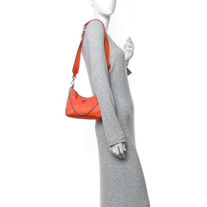 Prada Re-Nylon Saffiano Re-Edition 2005 Shoulder Bag Arancio 2 of 10