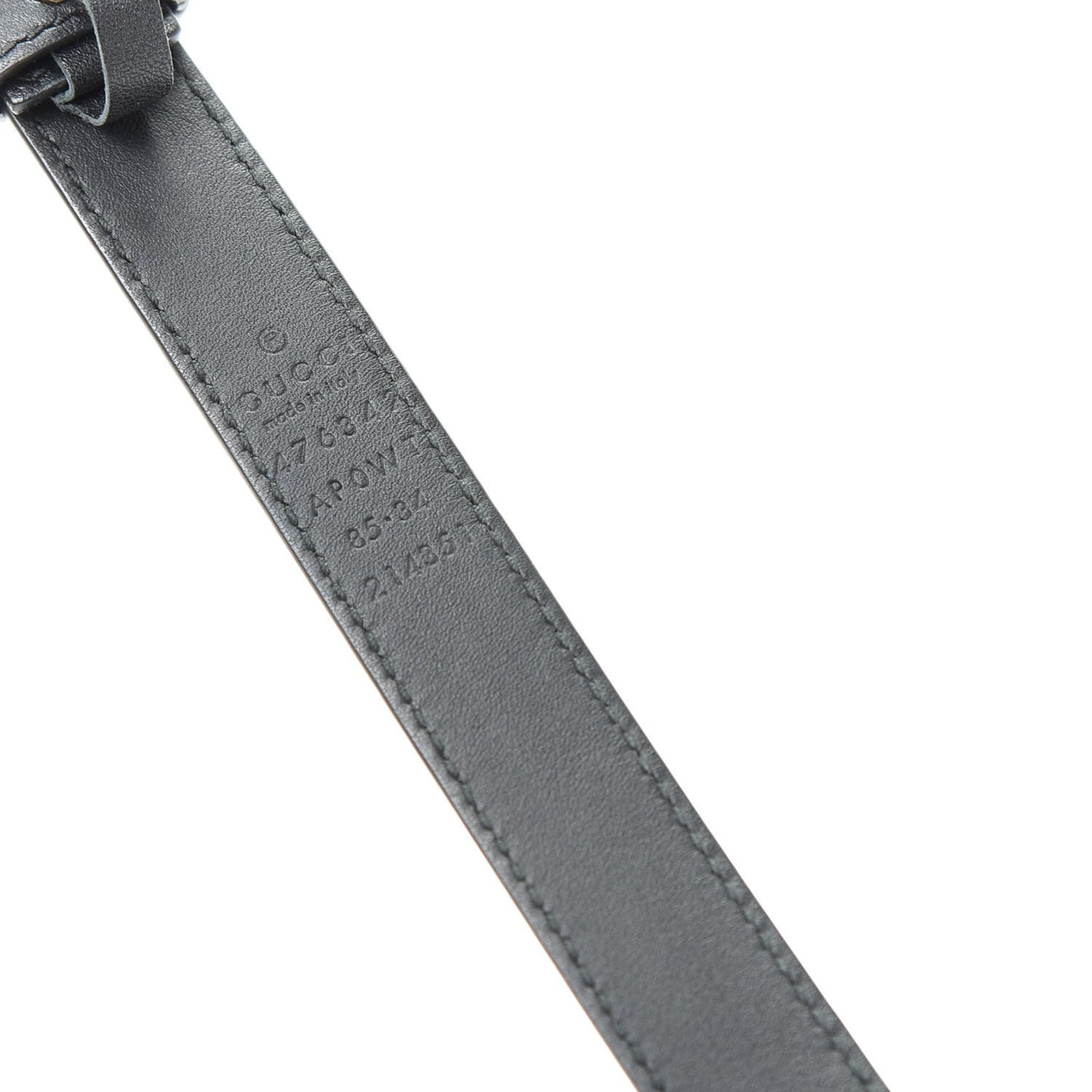 Calfskin Pearl Double G 20mm Belt 85 34 Black Cream