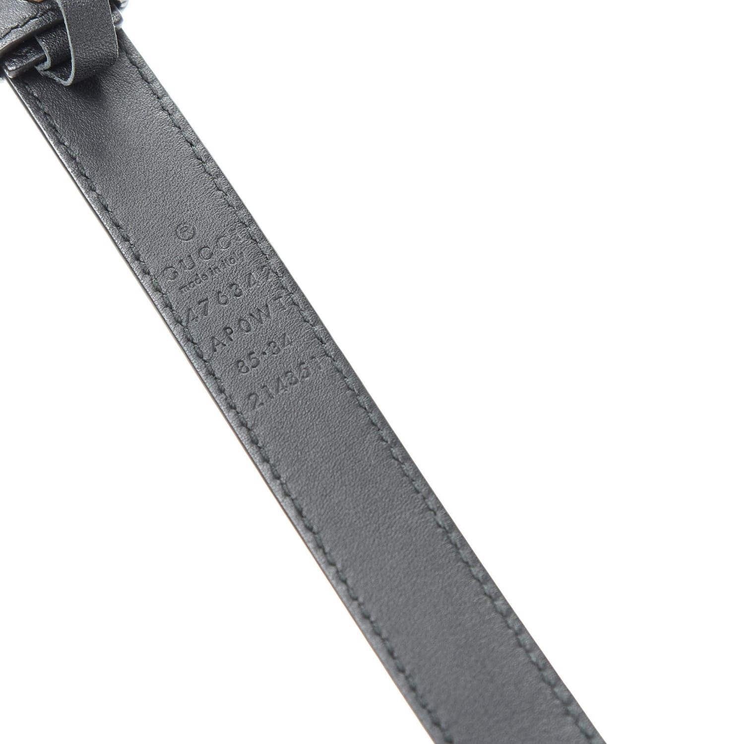 Gucci Calfskin Pearl Double G 20mm Belt 85 34 Black Cream 5 of 6