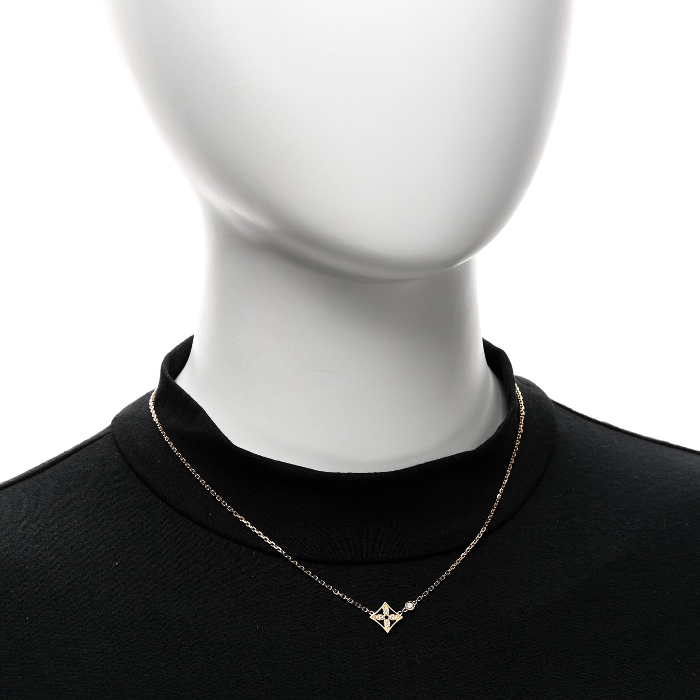 18K Yellow Gold Diamond Idylle Blossom Pendant Pave Necklace
