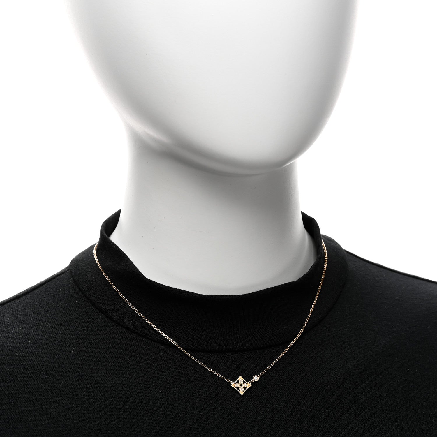 Louis Vuitton 18K Yellow Gold Diamond Idylle Blossom Pendant Pave Necklace 2 of 5