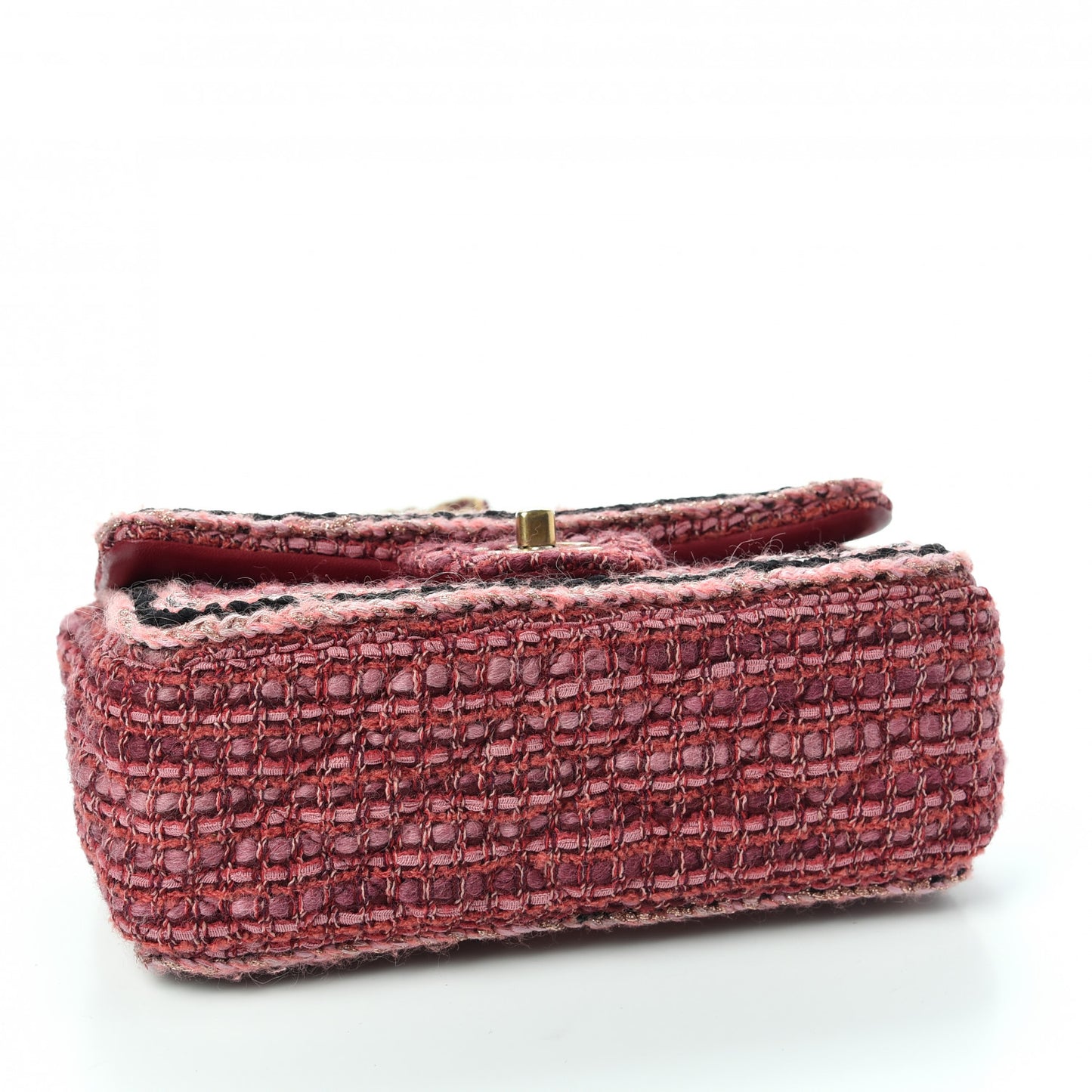 Tweed Quilted Mini Rectangular Flap Pink Red Multicolor