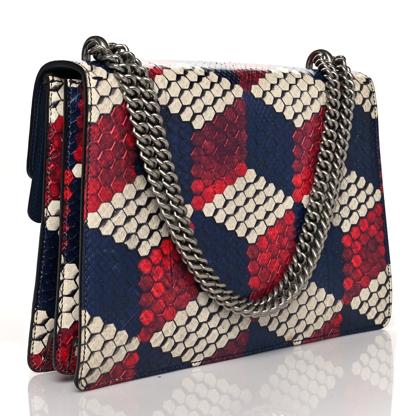 Python Cubic Medium Dionysus Shoulder Bag Red White Blue