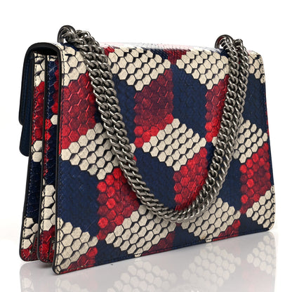 Gucci Python Cubic Medium Dionysus Shoulder Bag Red White Blue 2 of 11