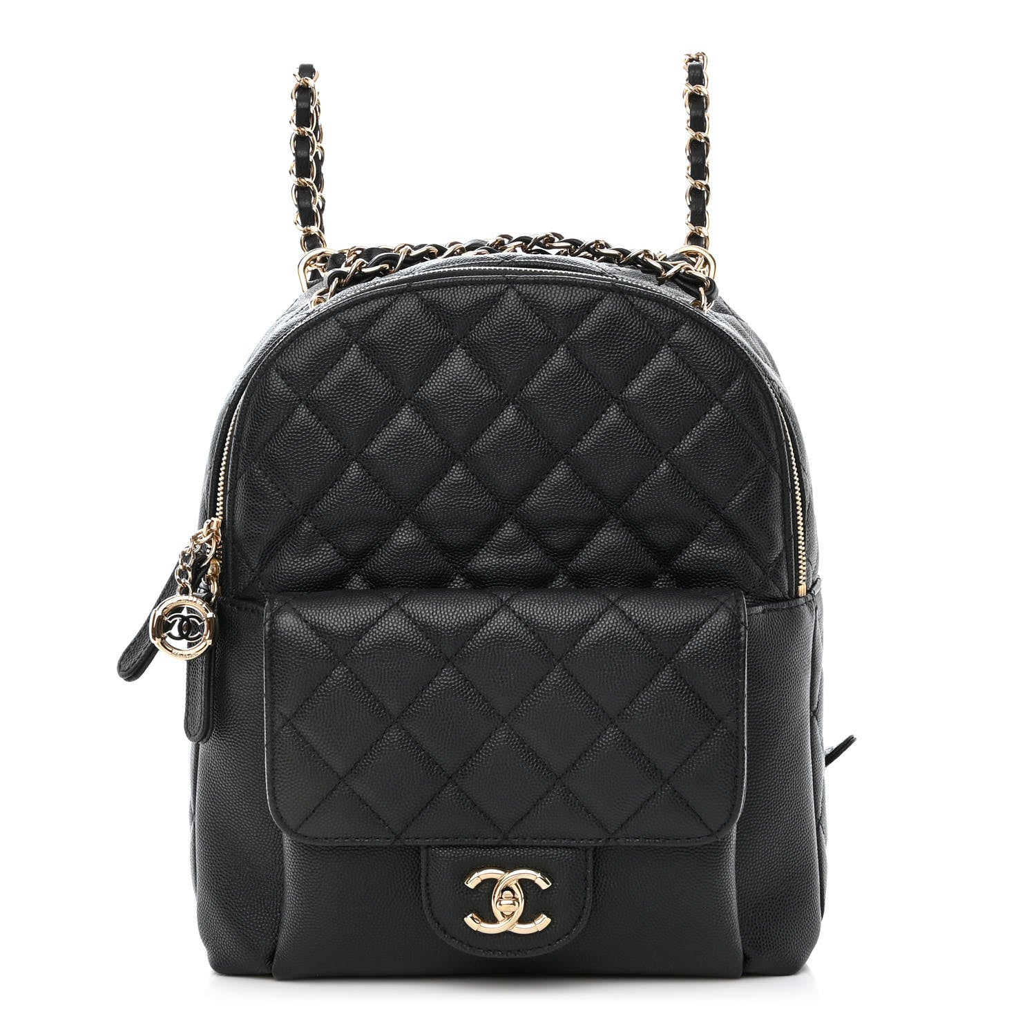 Chanel Caviar Quilted Medium Zip Around Backpack Black 1 of 10