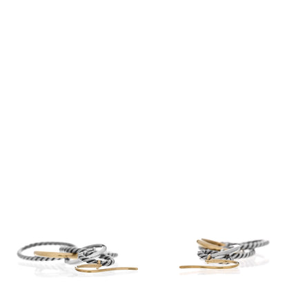 David Yurman Sterling Silver 18K Yellow Gold Mobile Oval Drop Earrings 3 of 4