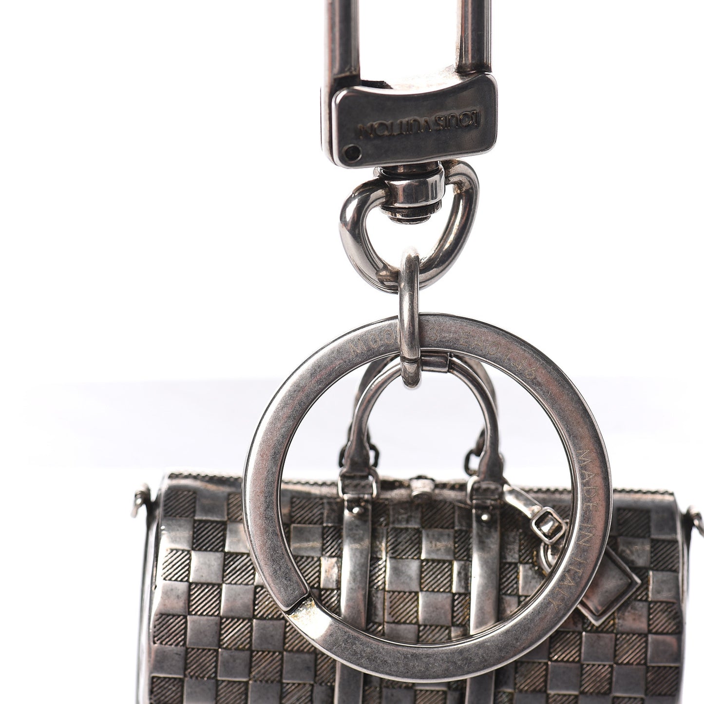 Brushed Palladium The Keepall Key Holder Bag Charm