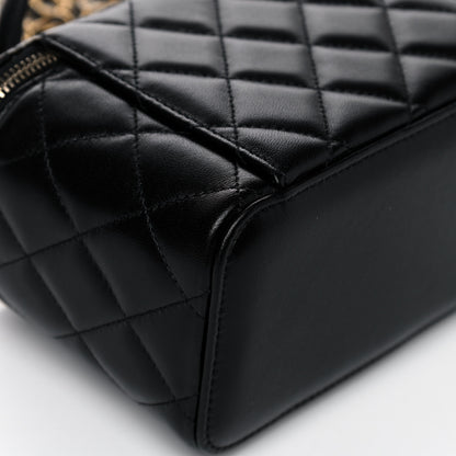 Chanel Lambskin Quilted Small Top Handle Vanity Case With Chain Black 11 of 13