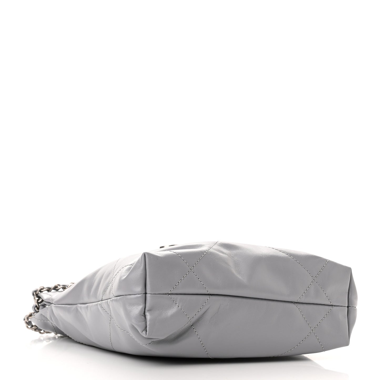 Shiny Calfskin Quilted Mini Chanel 22 Grey