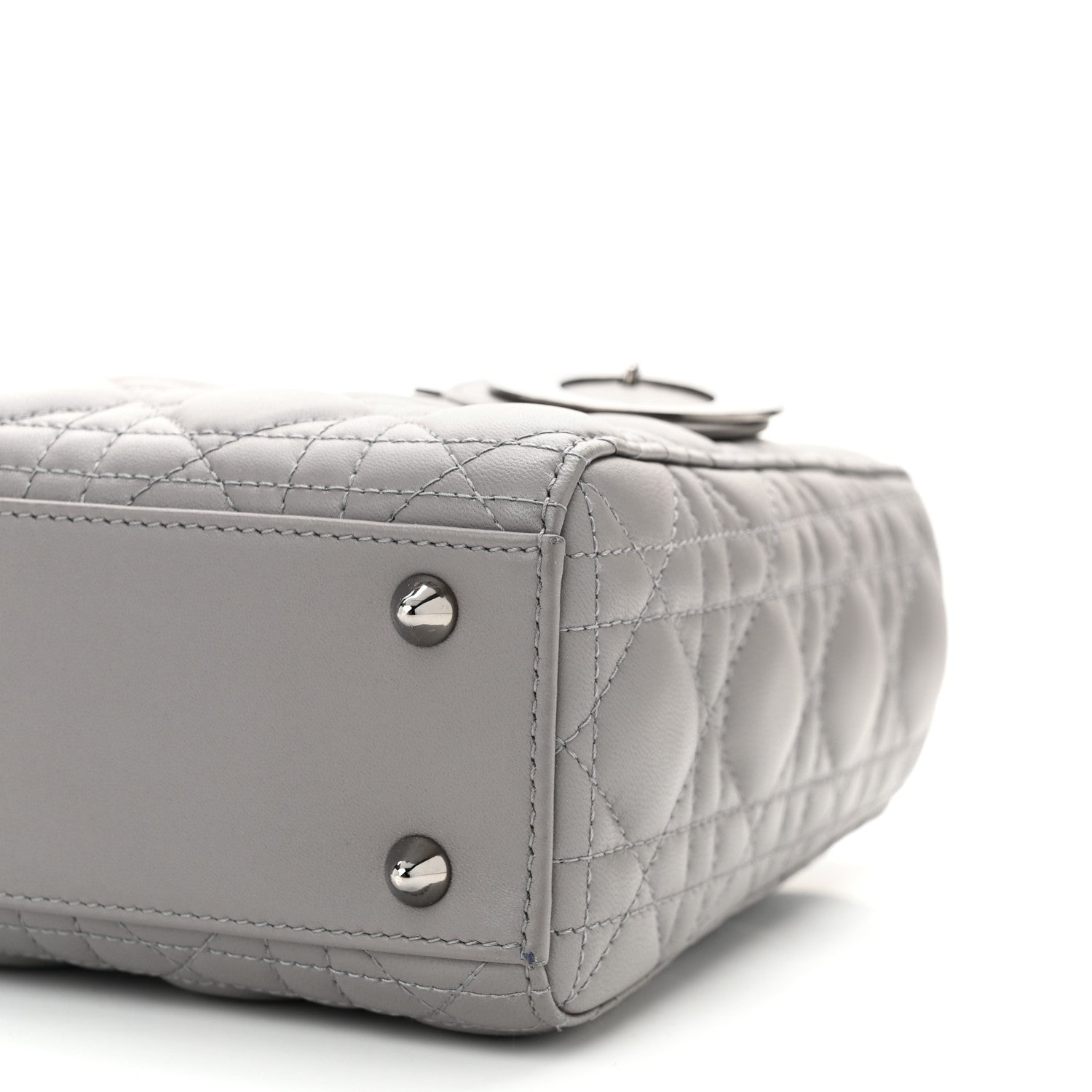 Christian Dior Lambskin Cannage Small My ABCDior Lady Dior Grey 10 of 10