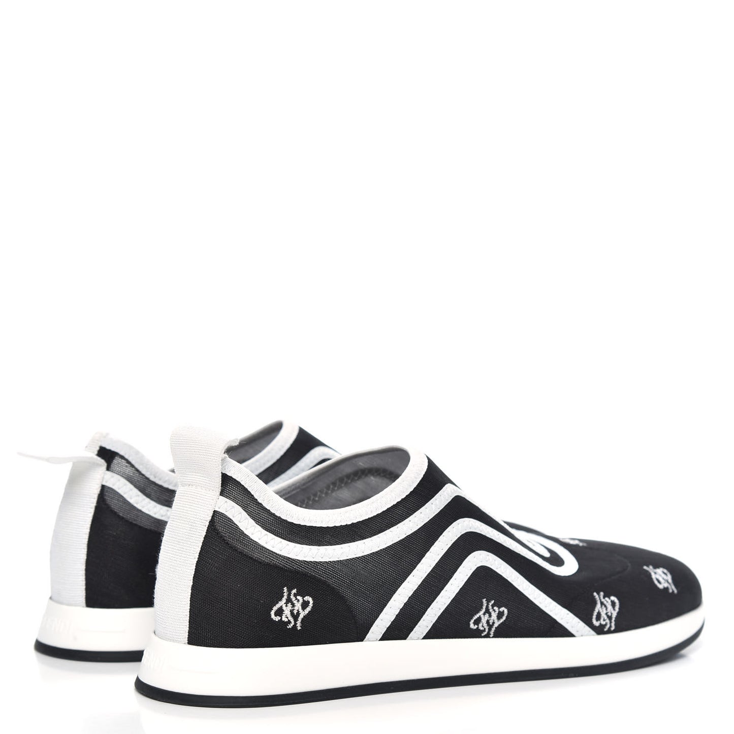 Mesh FF Karligraphy Slip On Sneakers 39 Black