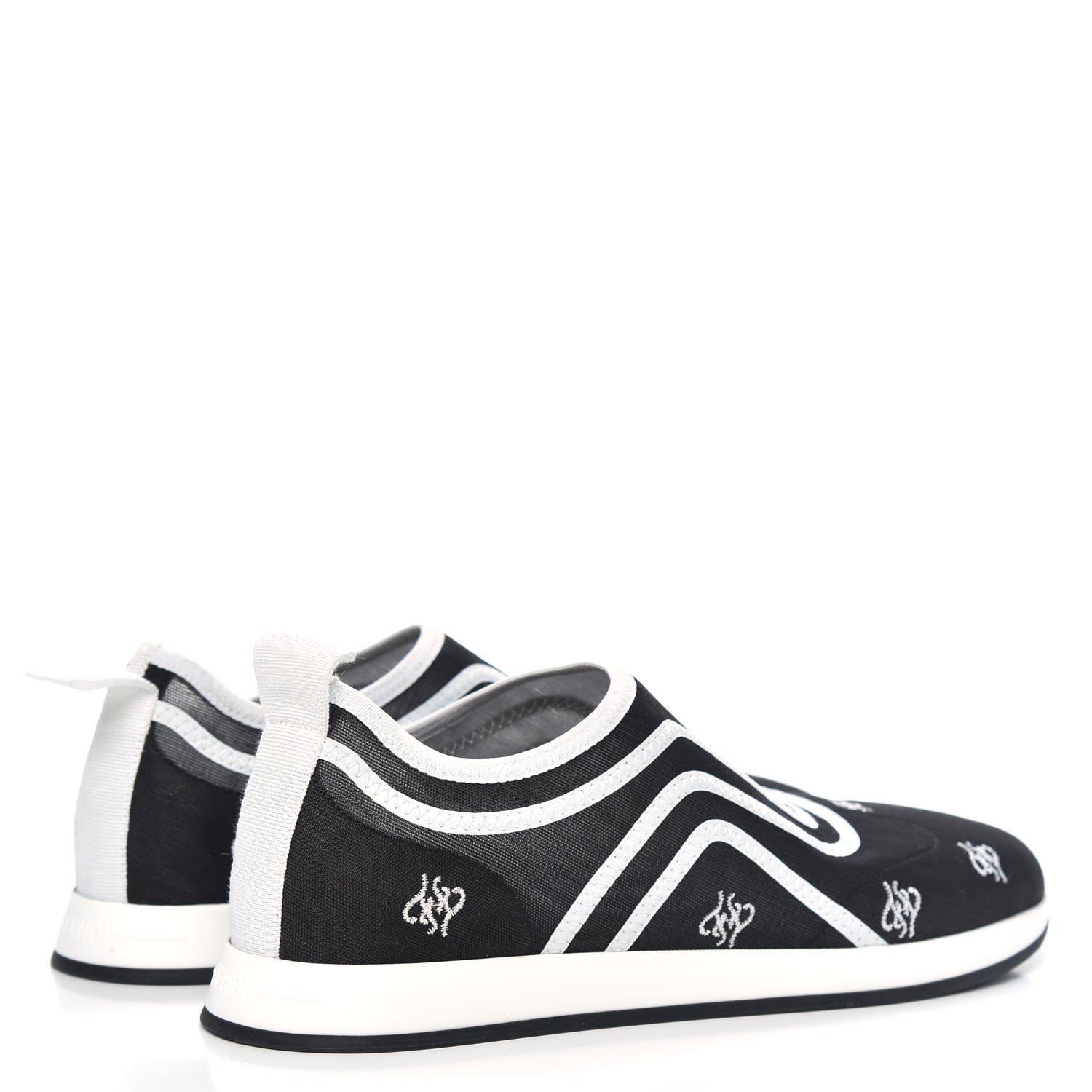 Fendi Mesh FF Karligraphy Slip On Sneakers 39 Black 4 of 7