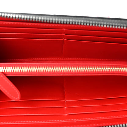Christian Louboutin Patent Panettone Spiked Valentines Zip Around Wallet Black Fuchsia 5 of 7