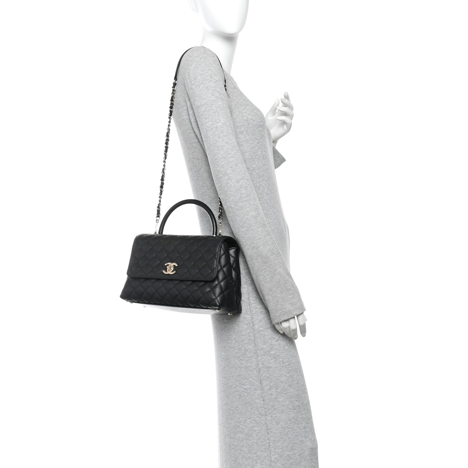 Chanel Caviar Quilted Small Coco Handle Flap Black 2 of 10