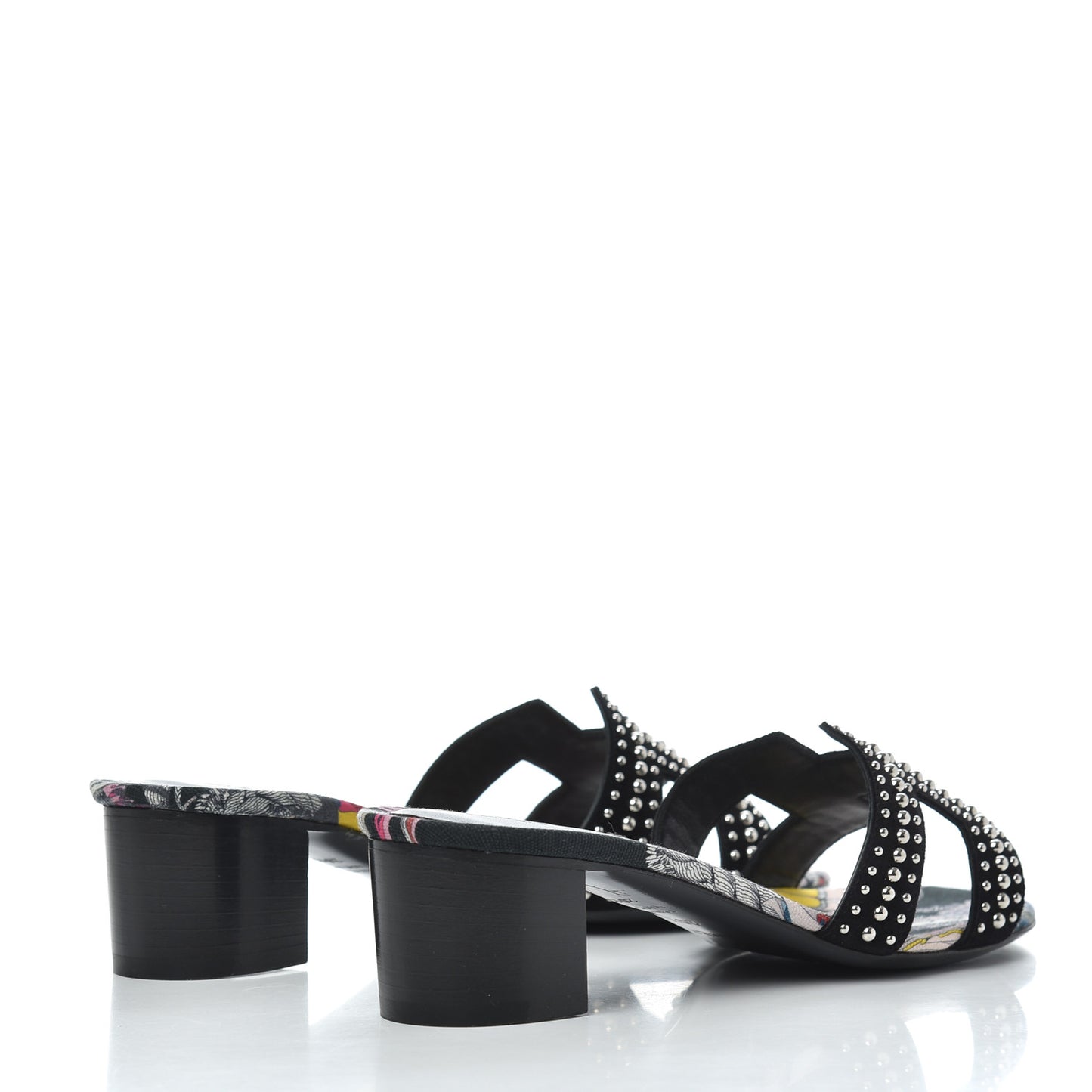 Suede Goatskin Studded Oasis Sandals 35.5 Black