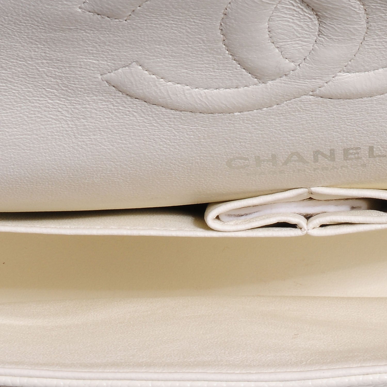 Chanel Caviar Quilted Medium Double Flap White 8 of 9