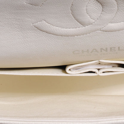 Chanel Caviar Quilted Medium Double Flap White 8 of 9
