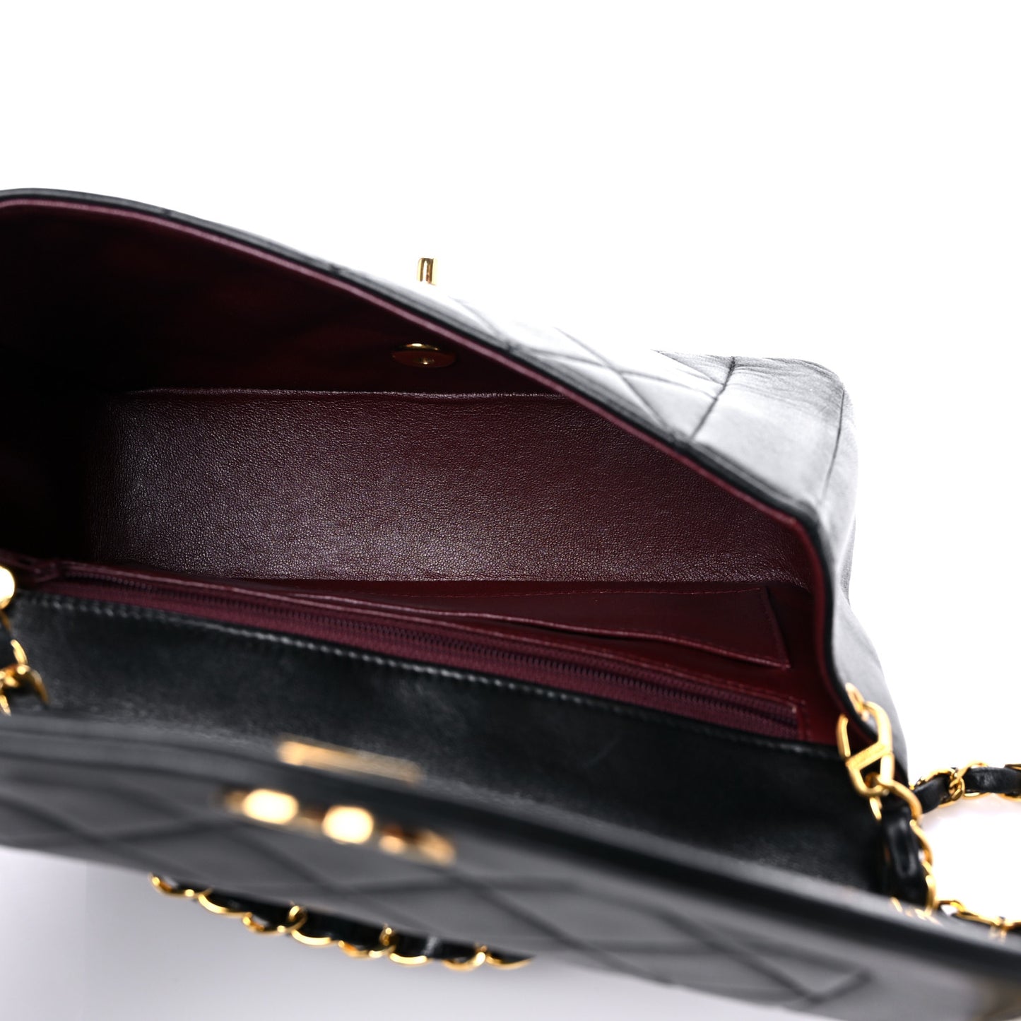 Lambskin Quilted Small Single Flap Black