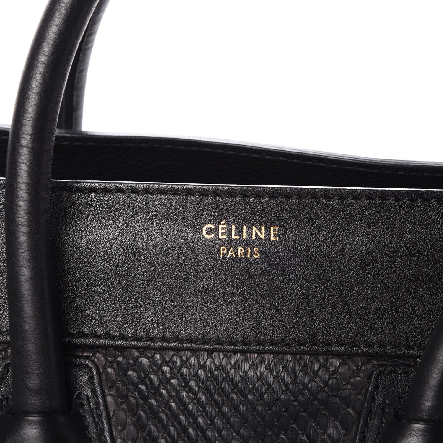 Celine Python Mini Luggage Black 8 of 11