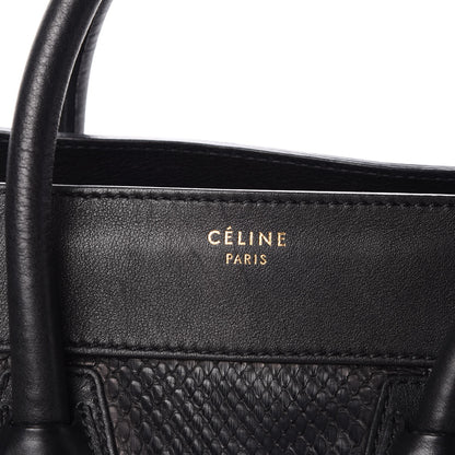 Celine Python Mini Luggage Black 8 of 11