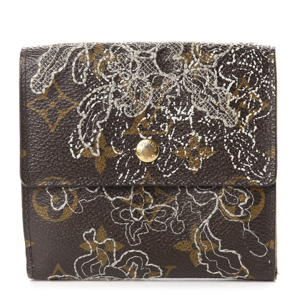 Louis Vuitton Monogram Dentelle Elise Wallet Silver 1 of 11
