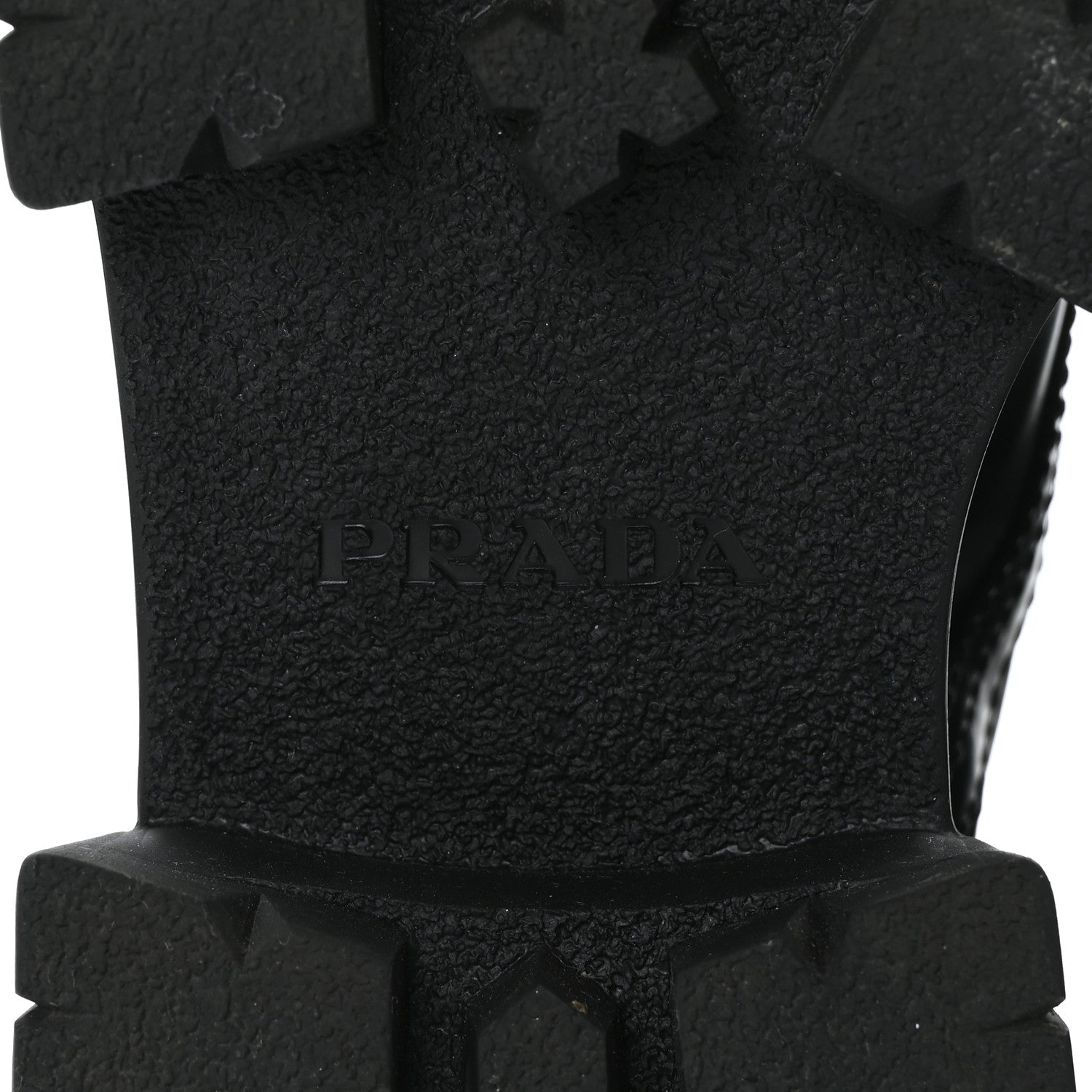 Prada Spazzolato Rois Nylon Metal Triangle Logo Monolith Pouch Pocket 55mm Boots 37.5 Black 6 of 9