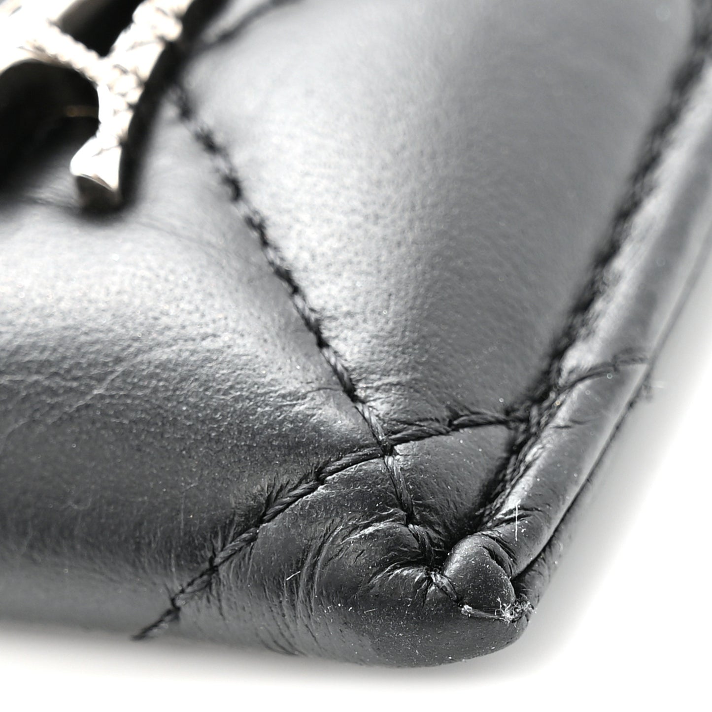 Aged Calfskin Quilted Lucky Charms Reissue Card Holder Black