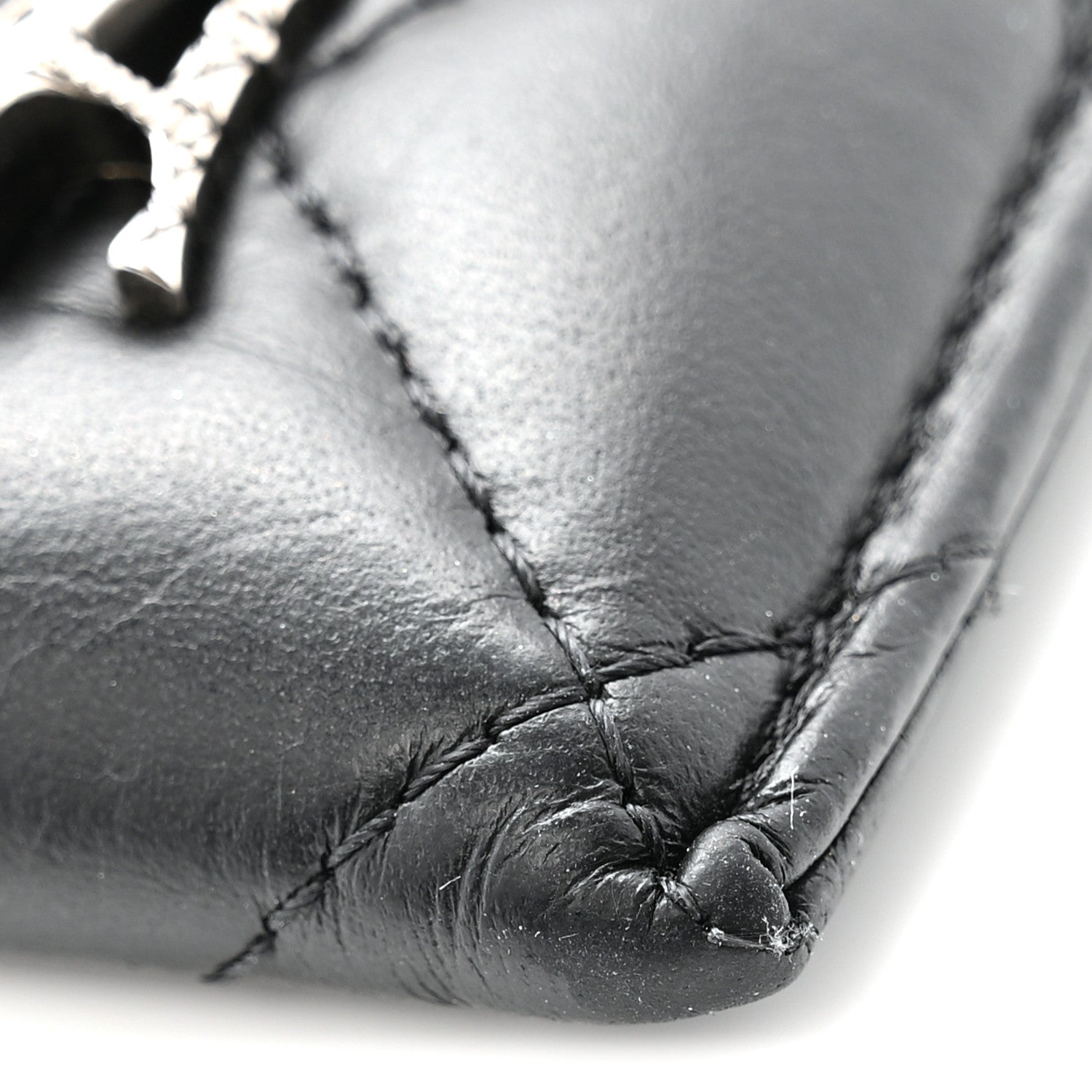 Chanel Aged Calfskin Quilted Lucky Charms Reissue Card Holder Black 9 of 10