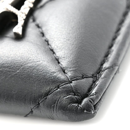 Chanel Aged Calfskin Quilted Lucky Charms Reissue Card Holder Black 9 of 10
