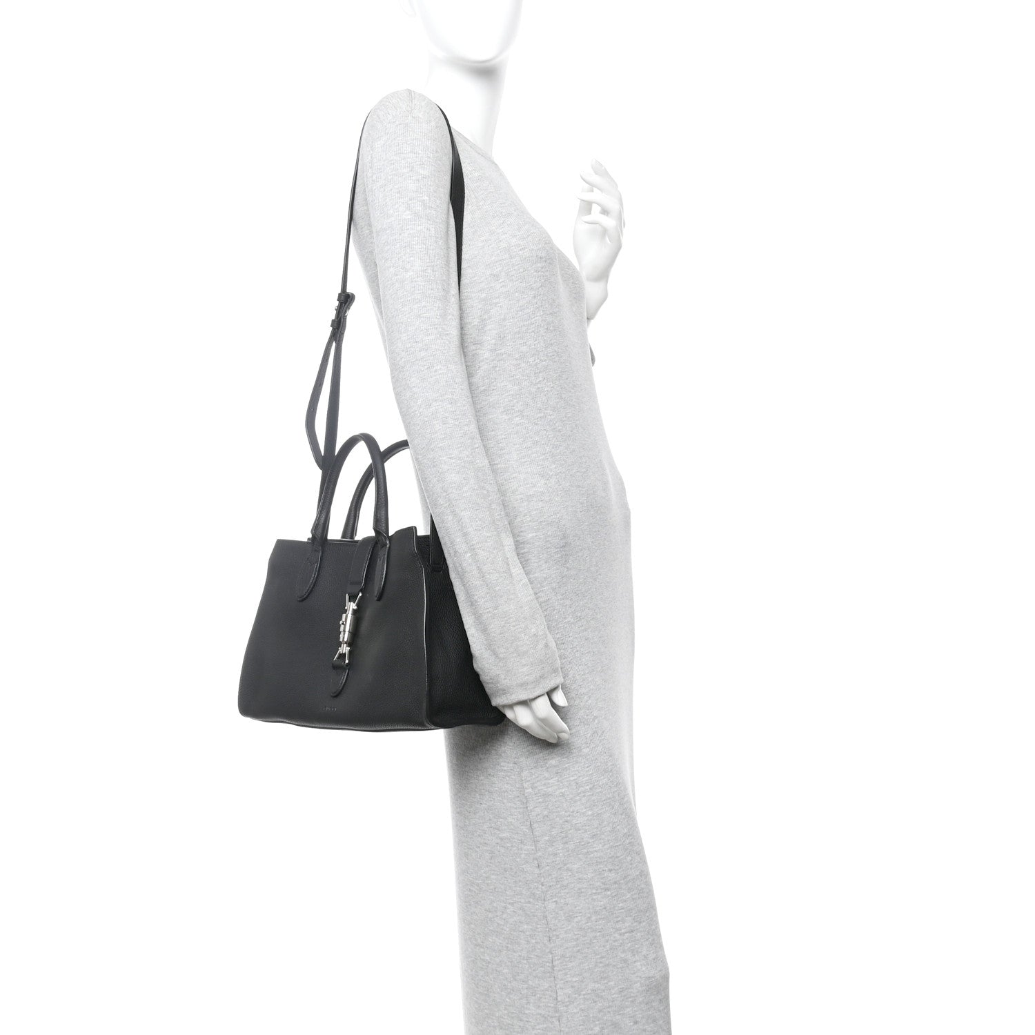 Gucci Soft Calfskin Small Jackie Top Handle Bag Black 2 of 10