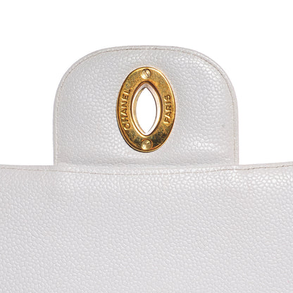 Chanel Caviar Jumbo Flap White 8 of 10